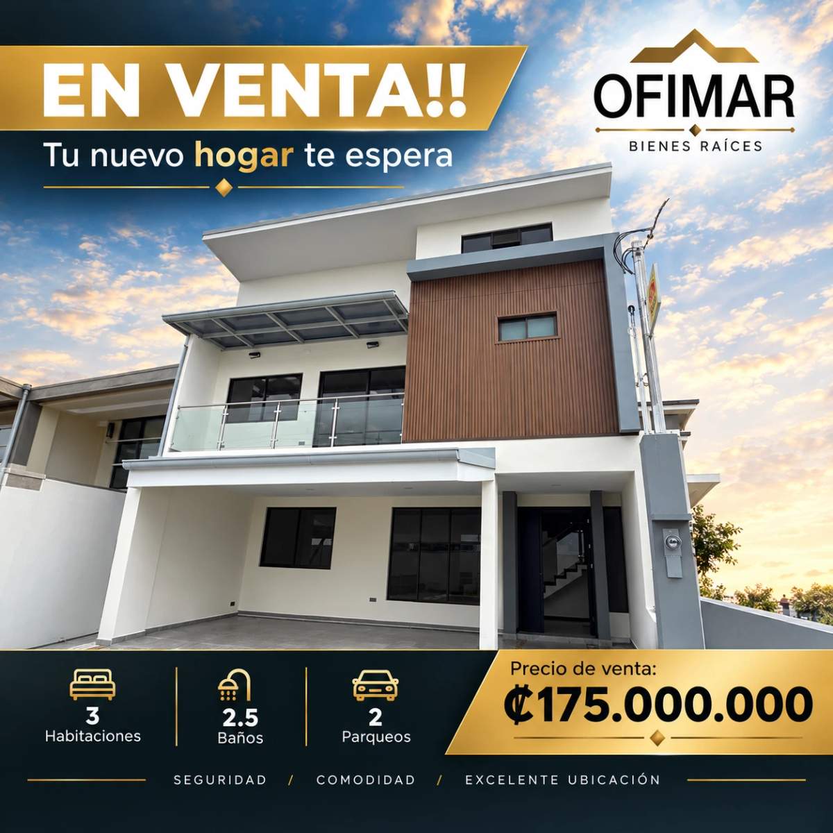 Casa en Tres Ríos en Venta, en condominio, Totalmente Nueva SVC-78