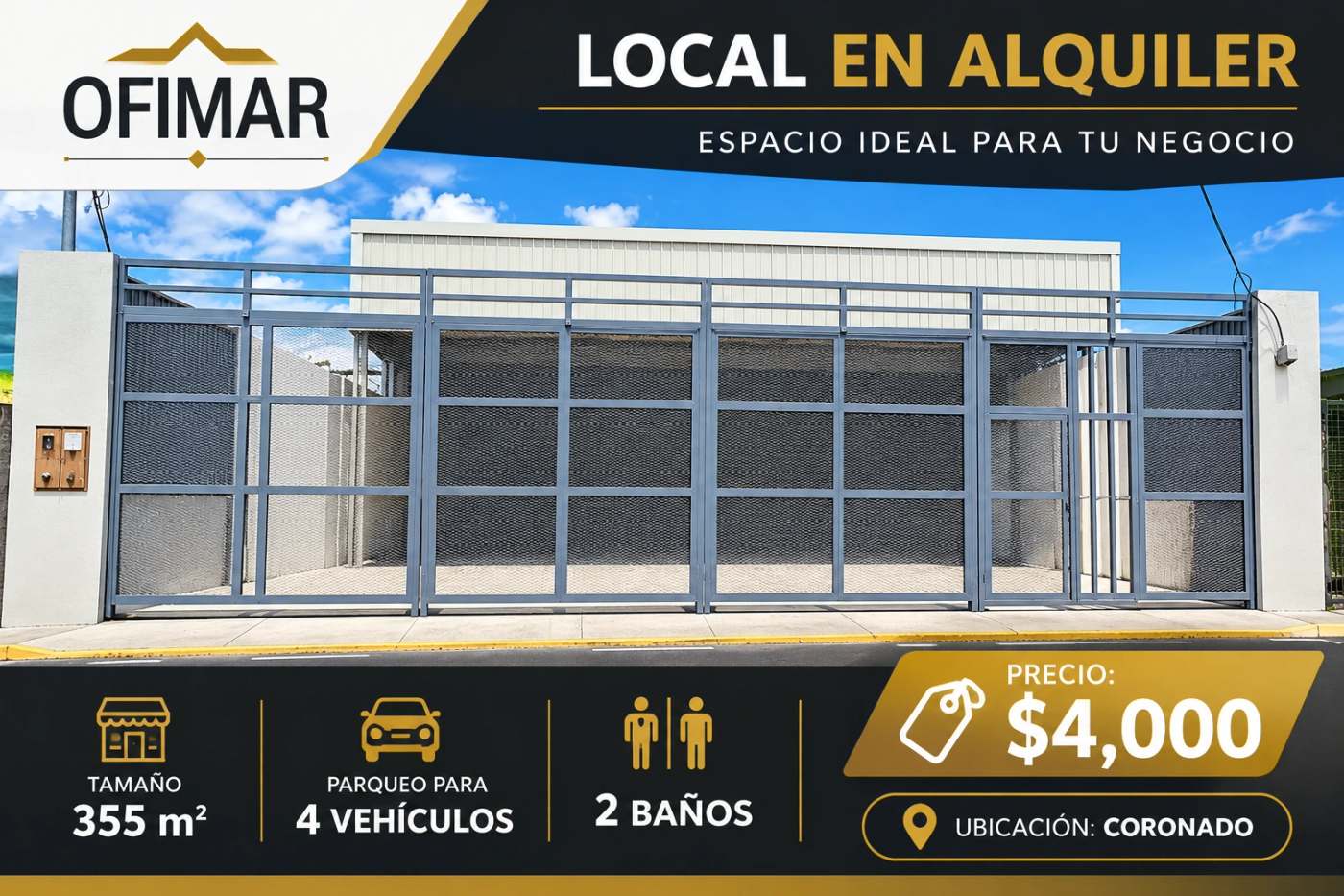 Local en Coronado en alquiler, totalmente nuevo, amplio SL-119 — imagen 1