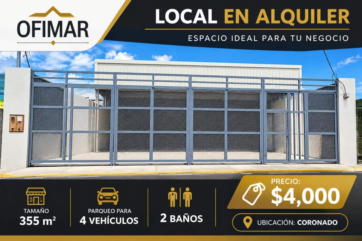 Local en Coronado en alquiler, totalmente nuevo, amplio SL-119